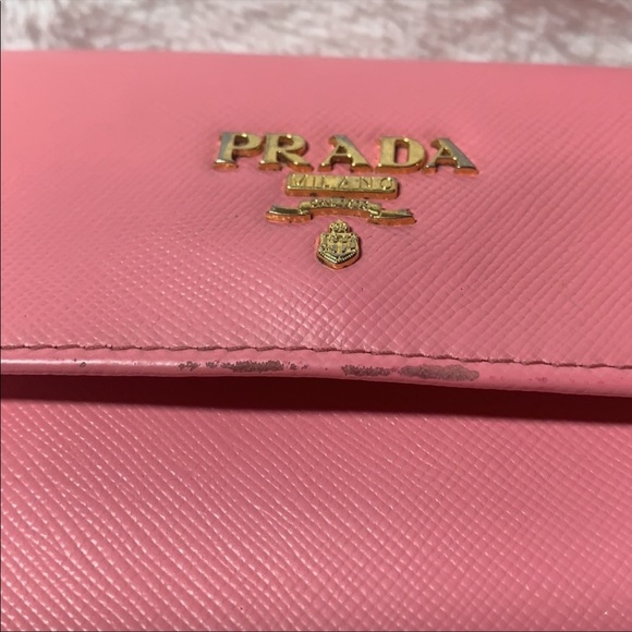 Prada Pink Saffiano Leather Compact Wallet - Picture 5 of 12